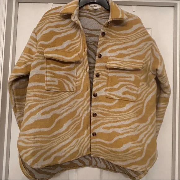 Anthropologie RAHI Zebra Shirt Jacket Size S - Picture 3 of 8